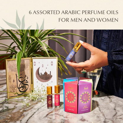 Dukhni Yemeni Attar Oil Set – 6 Arabic Oud Perfume Oils (6ml each) | Alcohol Free & Vegan