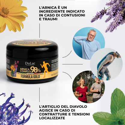 Dulàc Arnica Gel 98% Gold Formula for Muscle & Joint Massage | 300 ml