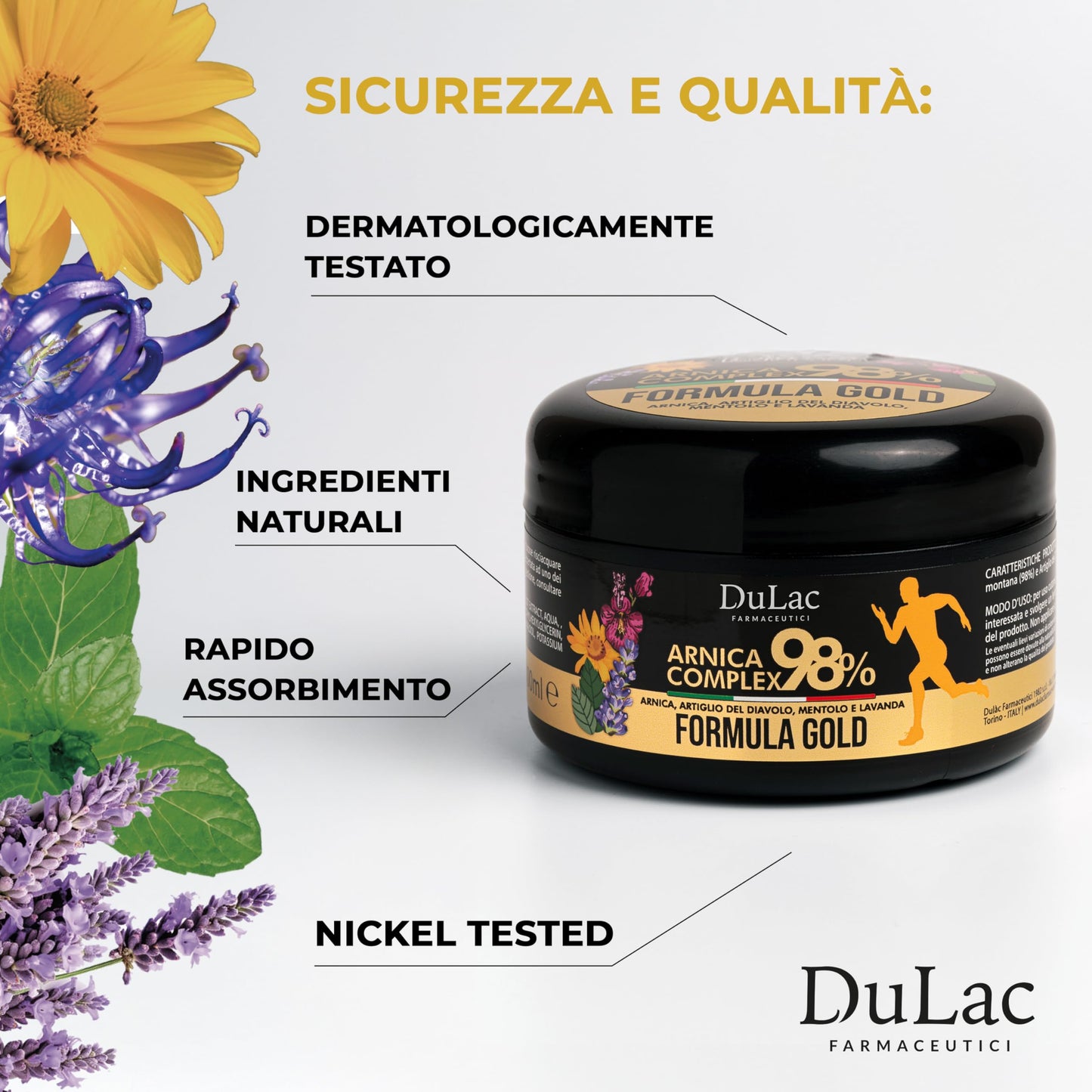 Dulàc Arnica Gel 98% Gold Formula for Muscle & Joint Massage | 300 ml