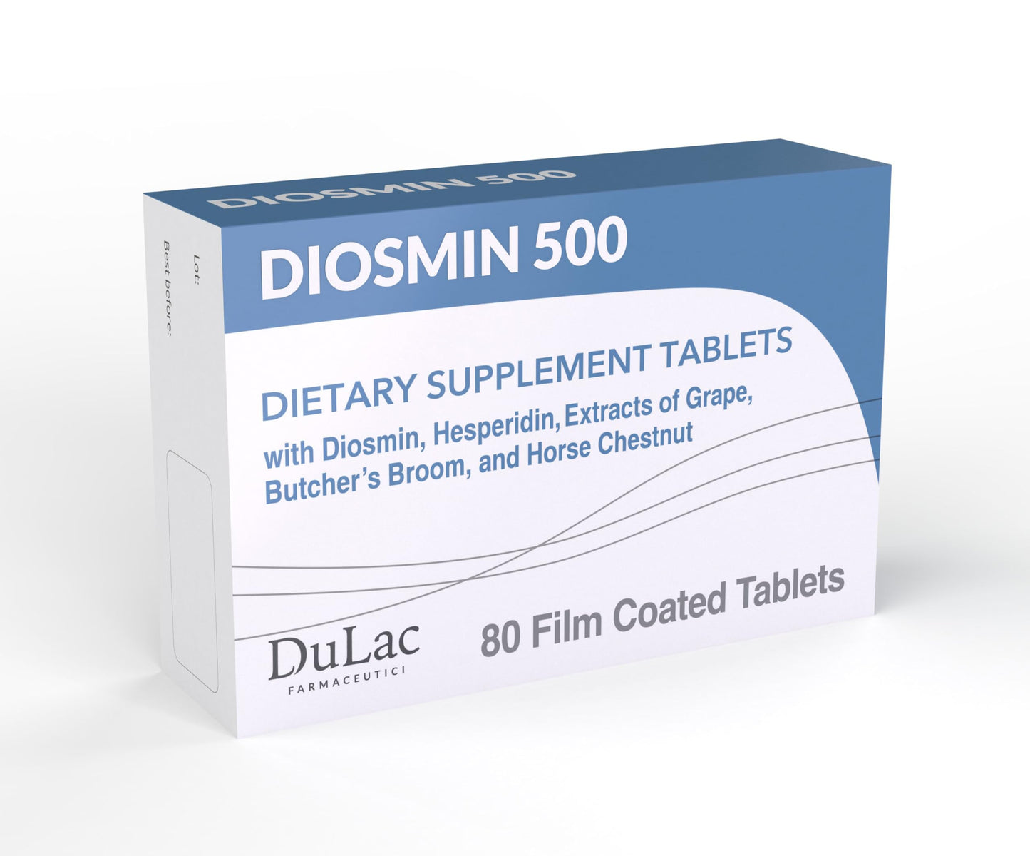 Dulàc Diosmin 500 with Horse Chestnut, Butcher’s Broom, Red Grape & Hesperidin | 80 Tablets | Made in Italy