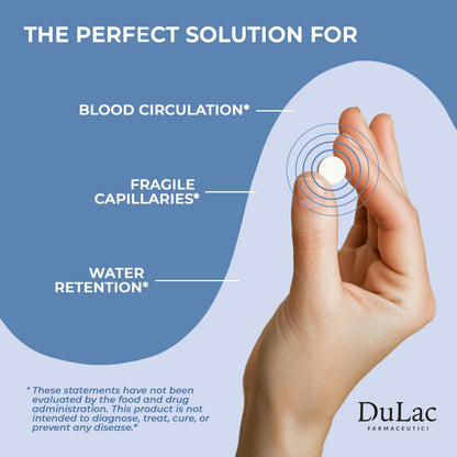 Dulàc Diosmin 500 with Horse Chestnut, Butcher’s Broom, Red Grape & Hesperidin | 80 Tablets | Made in Italy