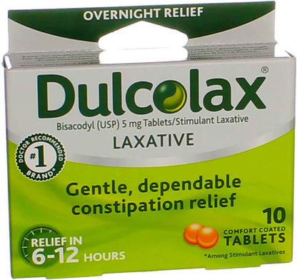 Dulcolax Laxative Tablets – 10 ct, Pack of 2 | Targeted Relief & Quick Comfort