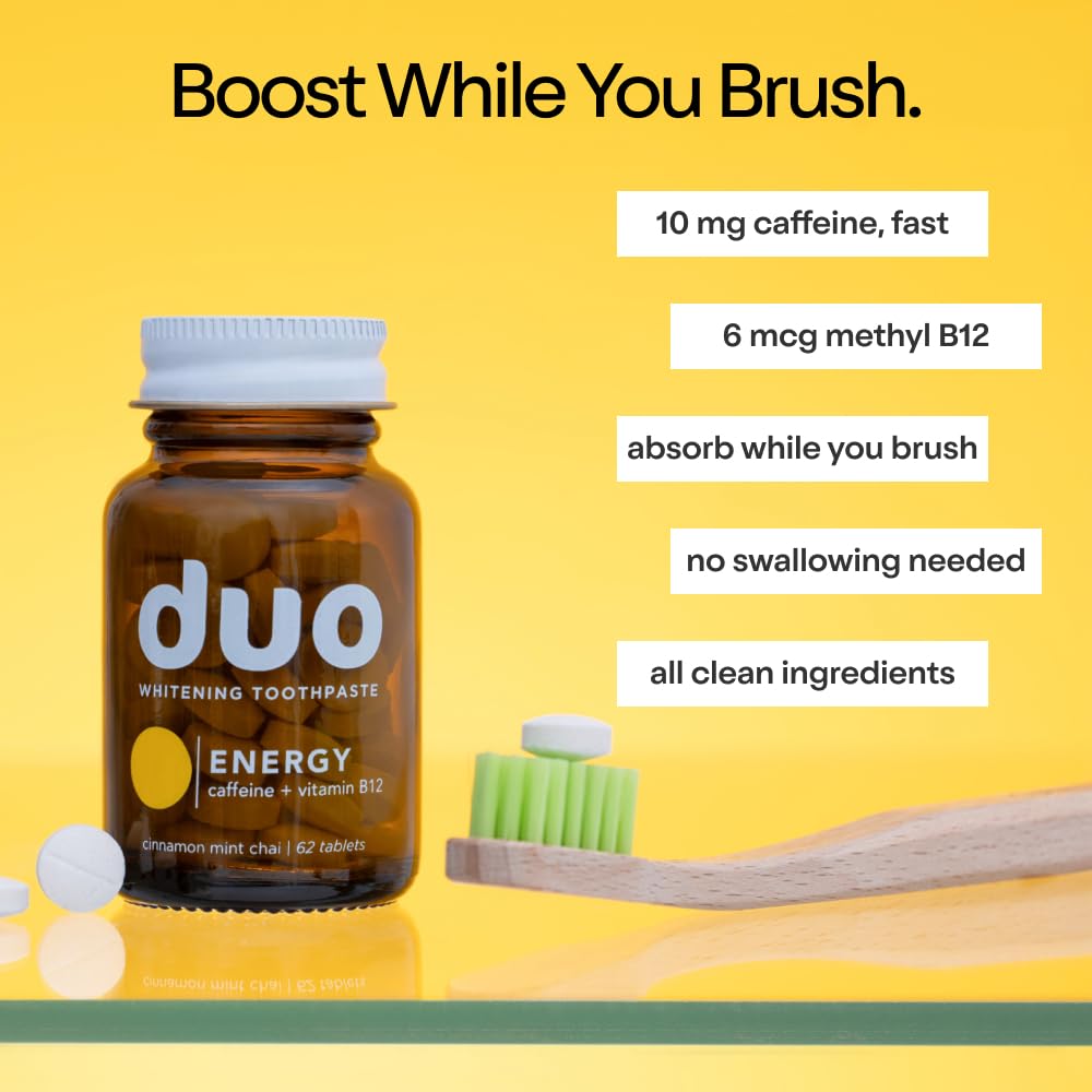 Duo Energy Toothpaste Tablets – Cinnamon Mint Chai | Caffeine + B12 + nHa
