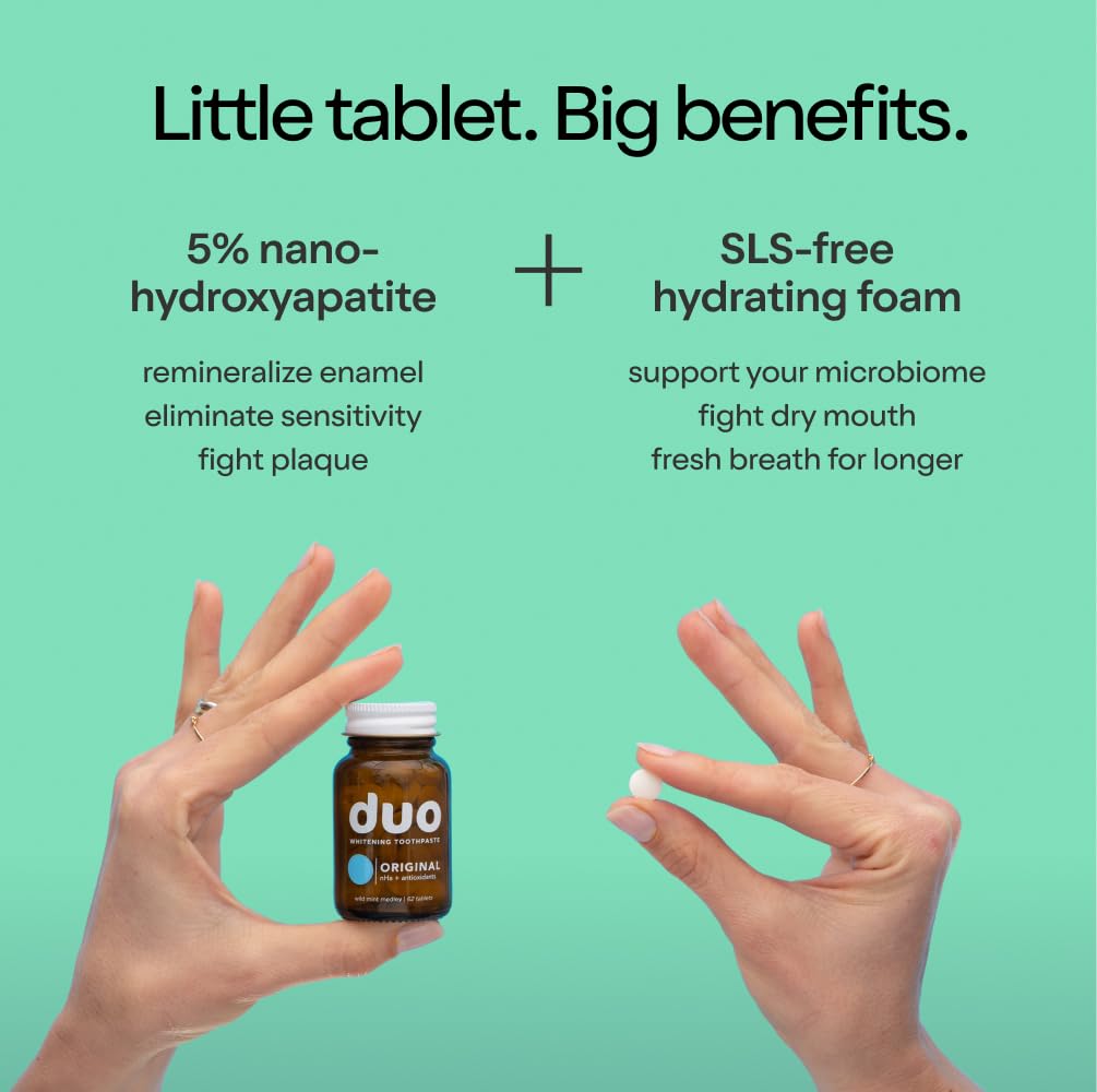Duo Immunity Toothpaste Tablets – Nano-Hydroxyapatite, Vitamin D3 & B12 | Mint-Sage, 186 Tablets