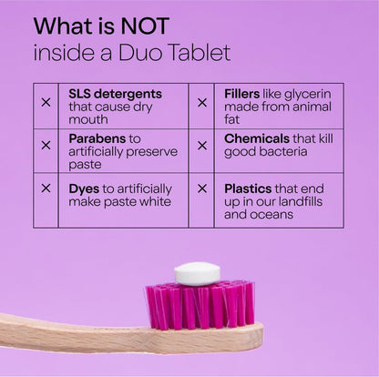 Duo Sleep Toothpaste Tablets with Melatonin & Nano-Hydroxyapatite | Whitening, Remineralize & Sensitivity Relief | Plastic-Free Bottle | Mint-Lavender