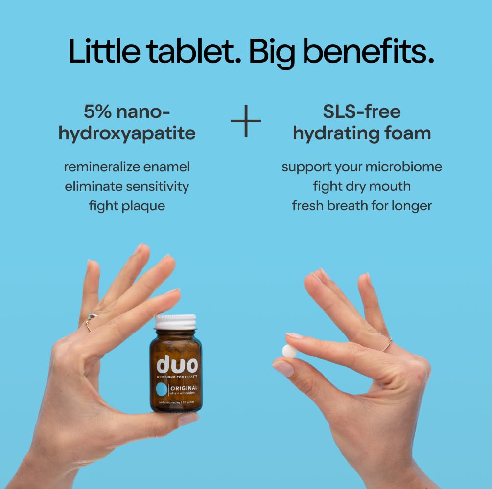 Duo Toothpaste Tablets with Nano-Hydroxyapatite (nHa) – Natural Whitening, Remineralize & Sensitivity Relief