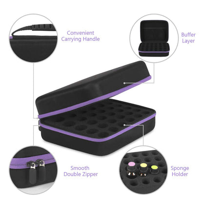 JSVER Essential Oil Storage Case – 30 Bottles Travel Organizer