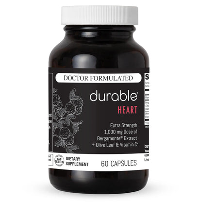Durable Heart Bergamonte 1000mg + Olive Leaf + Vitamin C | Heart Health Supplement BritishVita | Premium UK Vitamins & Wellness Supplements