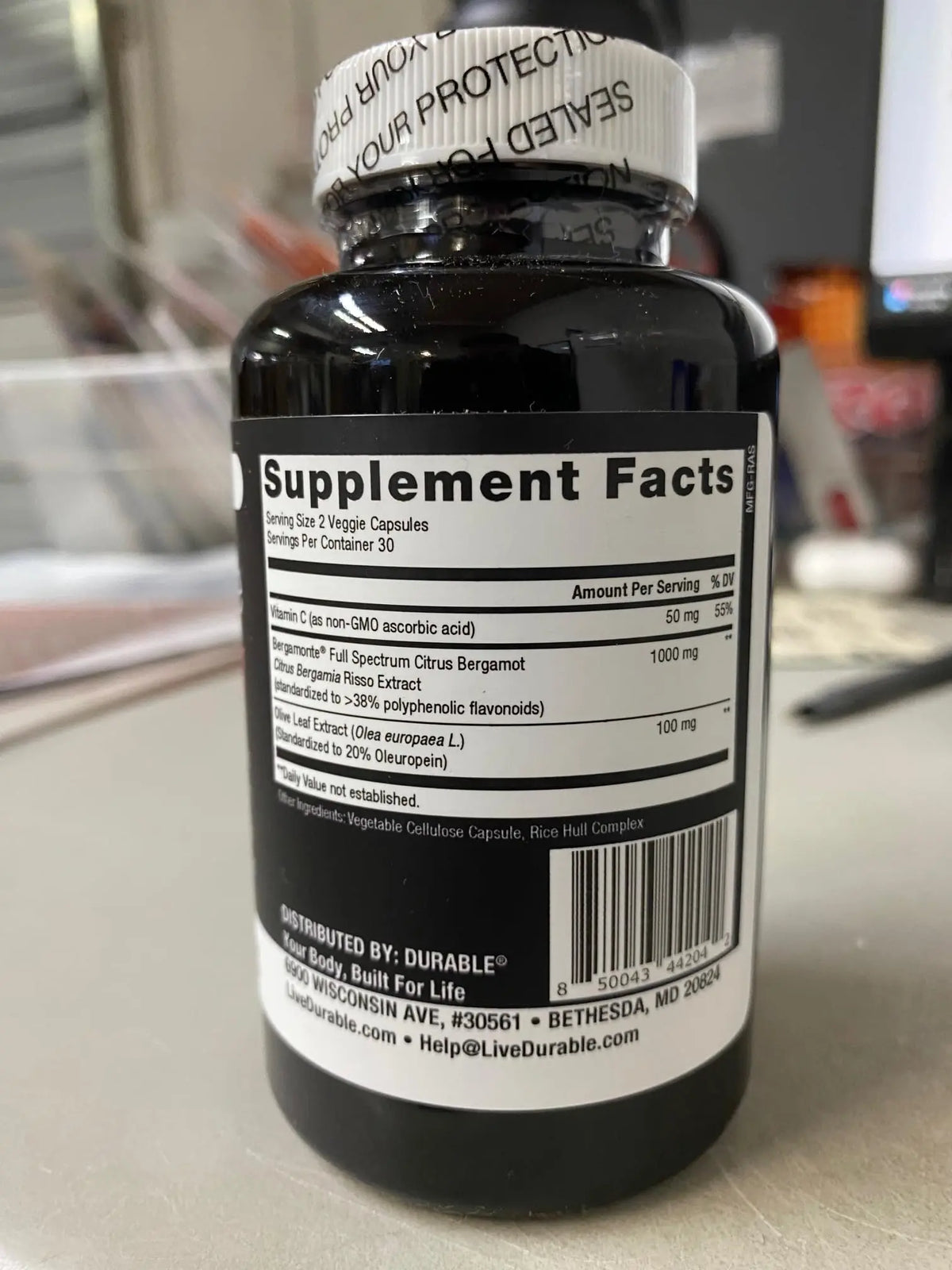 Durable Heart Bergamonte 1000mg + Olive Leaf + Vitamin C | Heart Health Supplement BritishVita | Premium UK Vitamins & Wellness Supplements