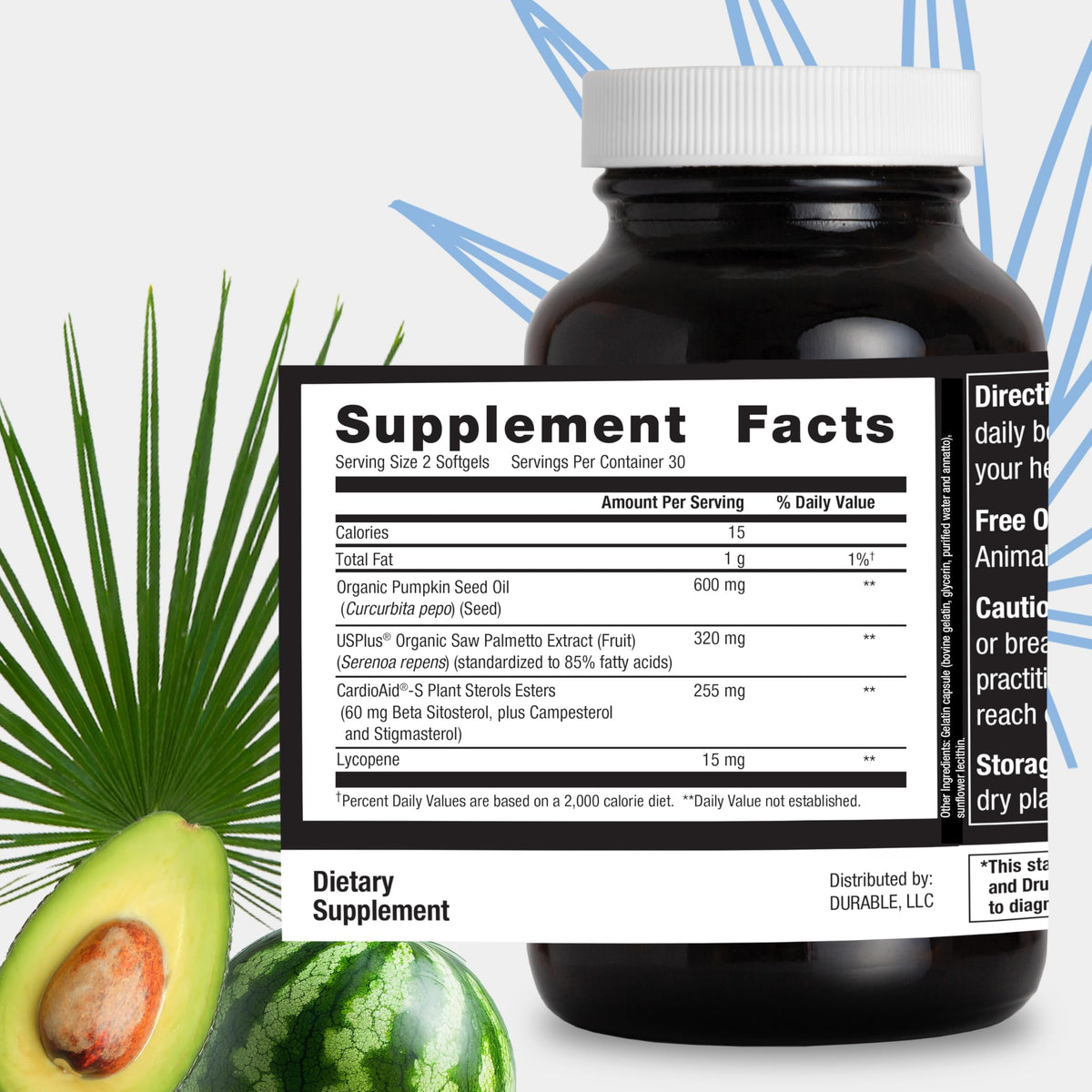 Durable Prostate – Organic USPlus Saw Palmetto + Beta-Sitosterol | Doctor-Formulated, Made in USA (180 Softgels) Elovita | Premium Vitamins, Advanced Supplements & Melatonin in the UK