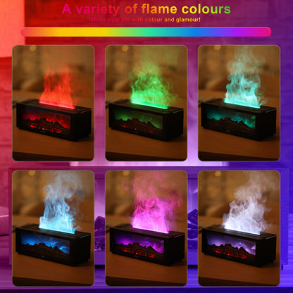 Durapoem Fireplace Essential Oil Diffuser 150ml – Ultrasonic Mist, 7-Color Flame, Remote