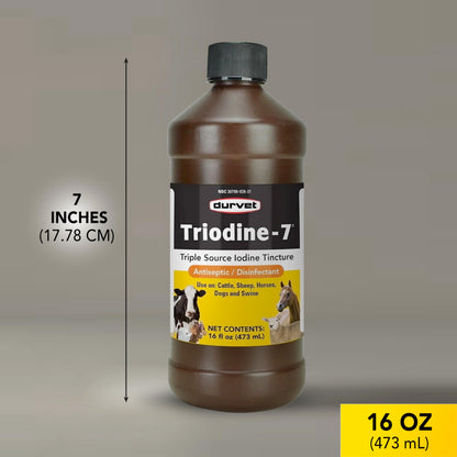 Durvet Triodine-7-16 Ounce – Antiseptic Disinfectant with 7% Iodine