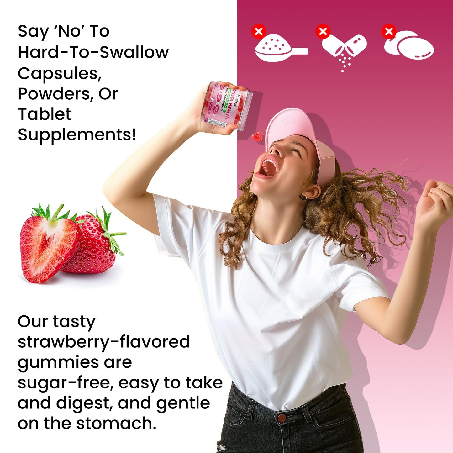 duwhot Cortisol Gummies – 15-in-1 Lower Cortisol Support for Women, 60 Gummies