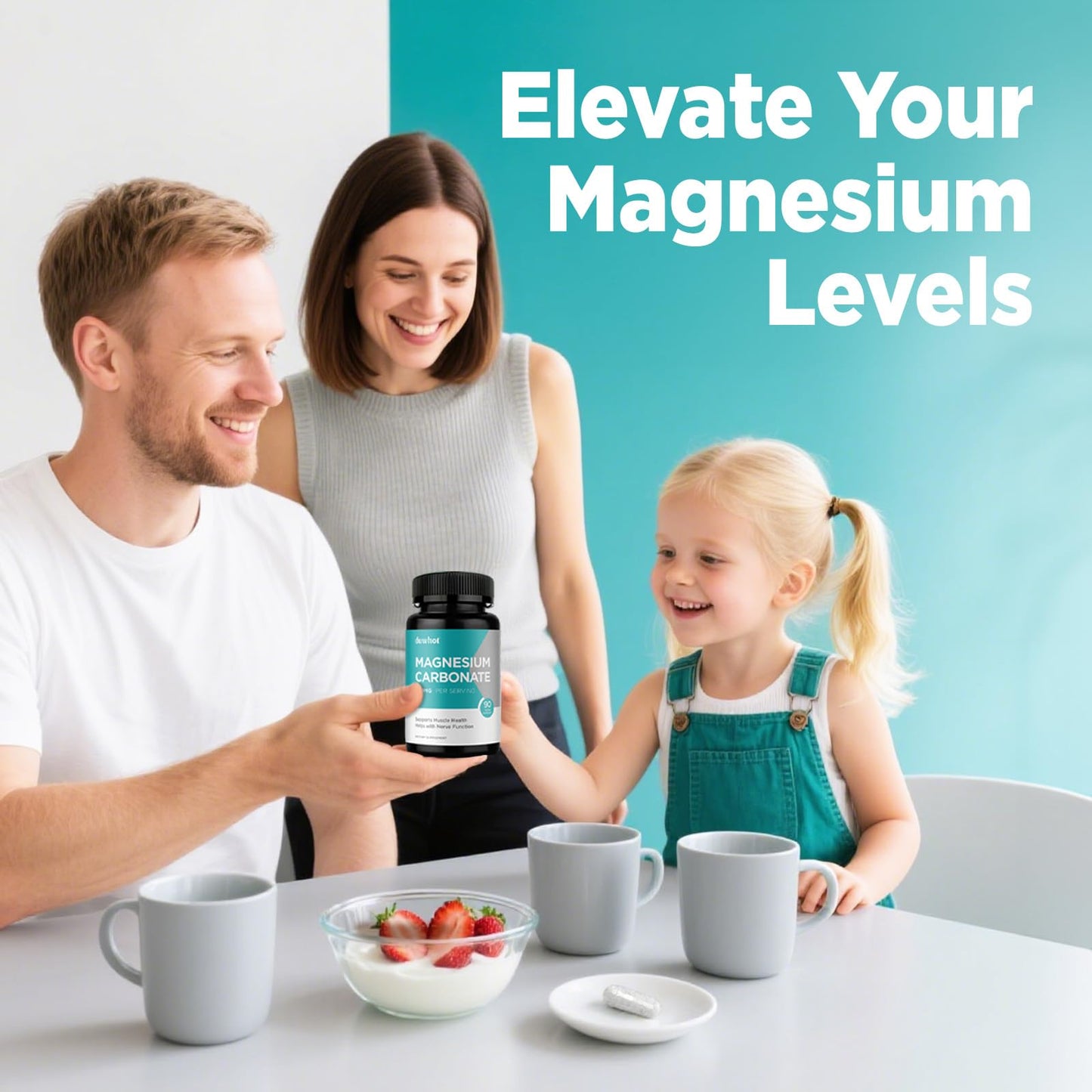 duwhot Magnesium Carbonate 500mg - High Absorption Digestive Health, 90 Capsules | Vegan, Non-GMO, Gluten-Free