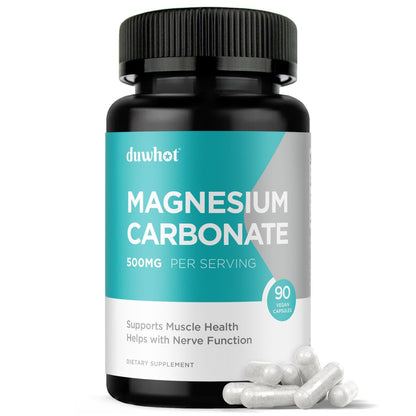 duwhot Magnesium Carbonate 500mg - High Absorption Digestive Health, 90 Capsules | Vegan, Non-GMO, Gluten-Free
