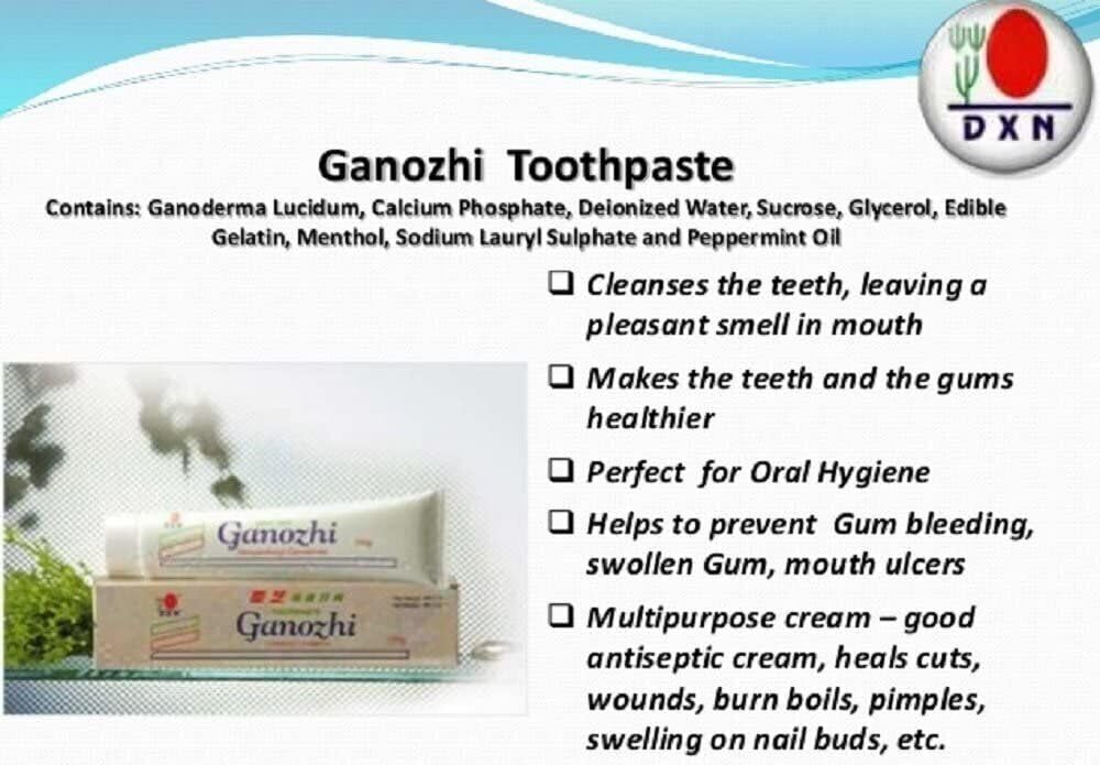 DXN Ganozhi Toothpaste + Nona Manis Coaster Pack (5 Boxes) – 150g Each
