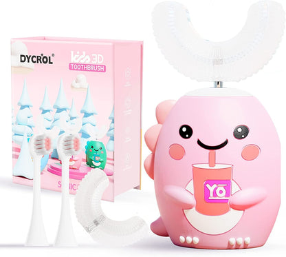 DYCROL Kids U Shaped Electric Toothbrush - 5 Modes, IPX7, 6-12, Pink