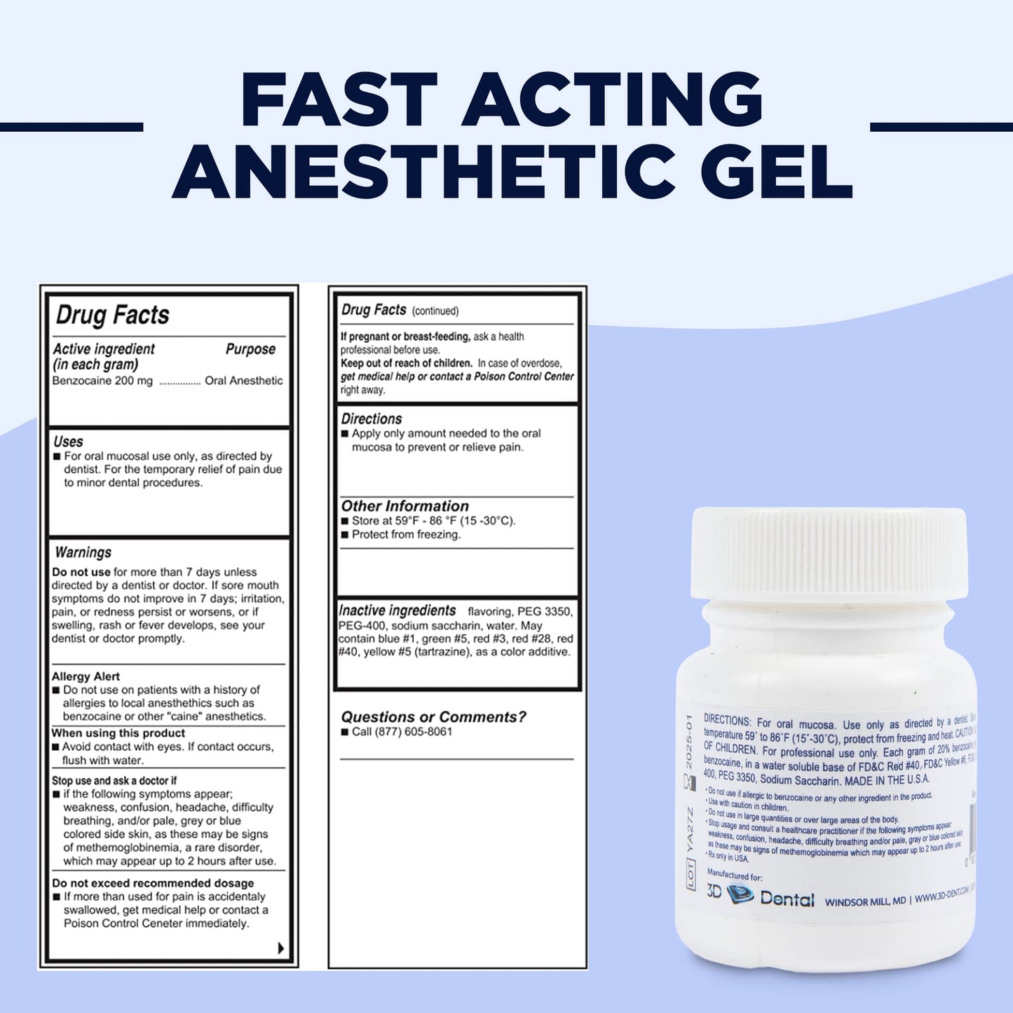 Dynamic Dental Candi Caine Topical Anesthetic Gel 1 oz - Cherry Flavor