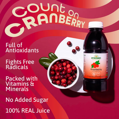 Dynamic Health Cranberry Unsweetened 100% Juice Concentrate – Natural Antioxidant, No Added Sugar, 16 Servings (16 oz)
