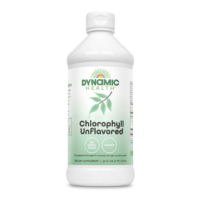 Dynamic Health Liquid Chlorophyll Unflavored 100 mg | Chlorophyllin with Alfalfa & Mulberry Leaves | 16 Fl Oz