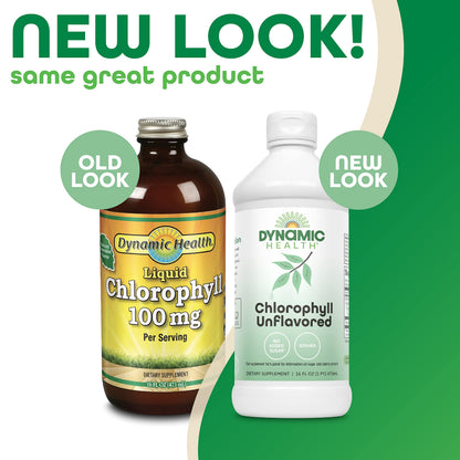 Dynamic Health Liquid Chlorophyll Unflavored 100 mg | Chlorophyllin with Alfalfa & Mulberry Leaves | 16 Fl Oz
