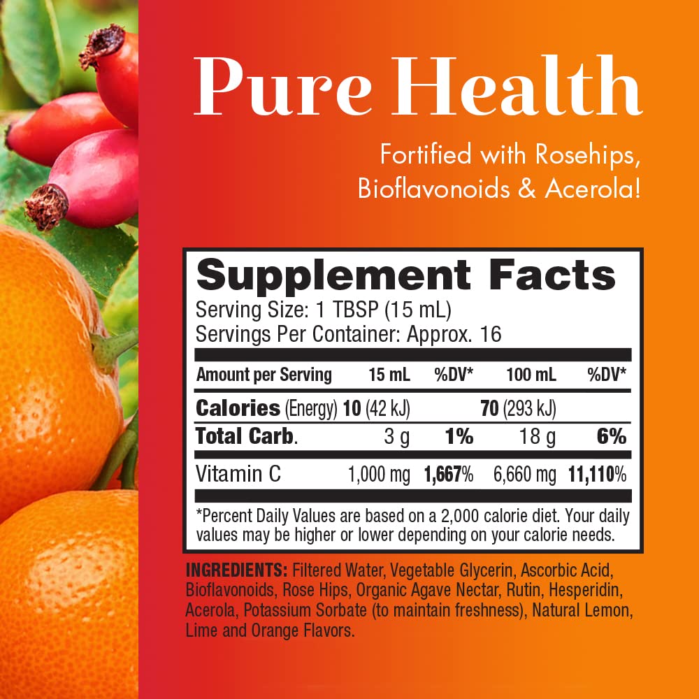 Dynamic Health Liquid Vitamin C – 1000 mg | Natural Citrus | 8 oz