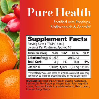 Dynamic Health Liquid Vitamin C – 1000 mg | Natural Citrus | 8 oz