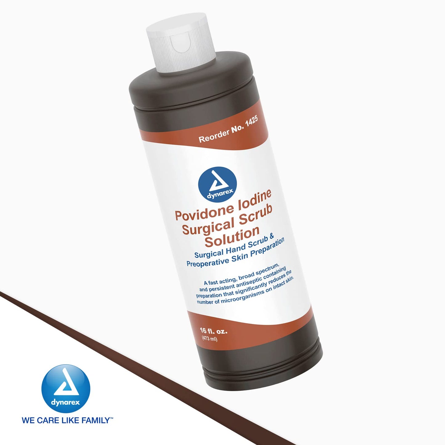 Dynarex Povidone-Iodine Scrub Solution 16 fl oz | Surgical Site Prep & Antiseptic