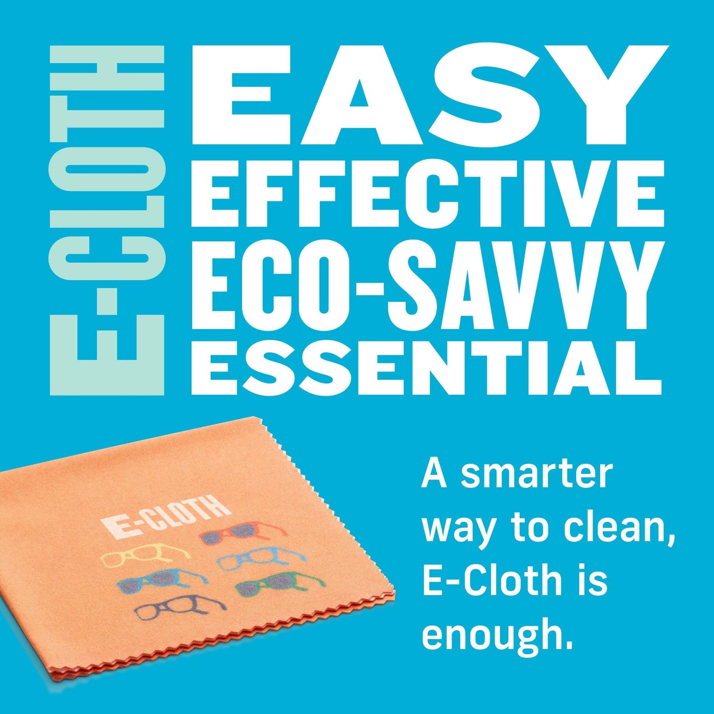 E-Cloth 3-Pack Glasses Cloth – Microfiber Eyewear Cleaning (Washable)