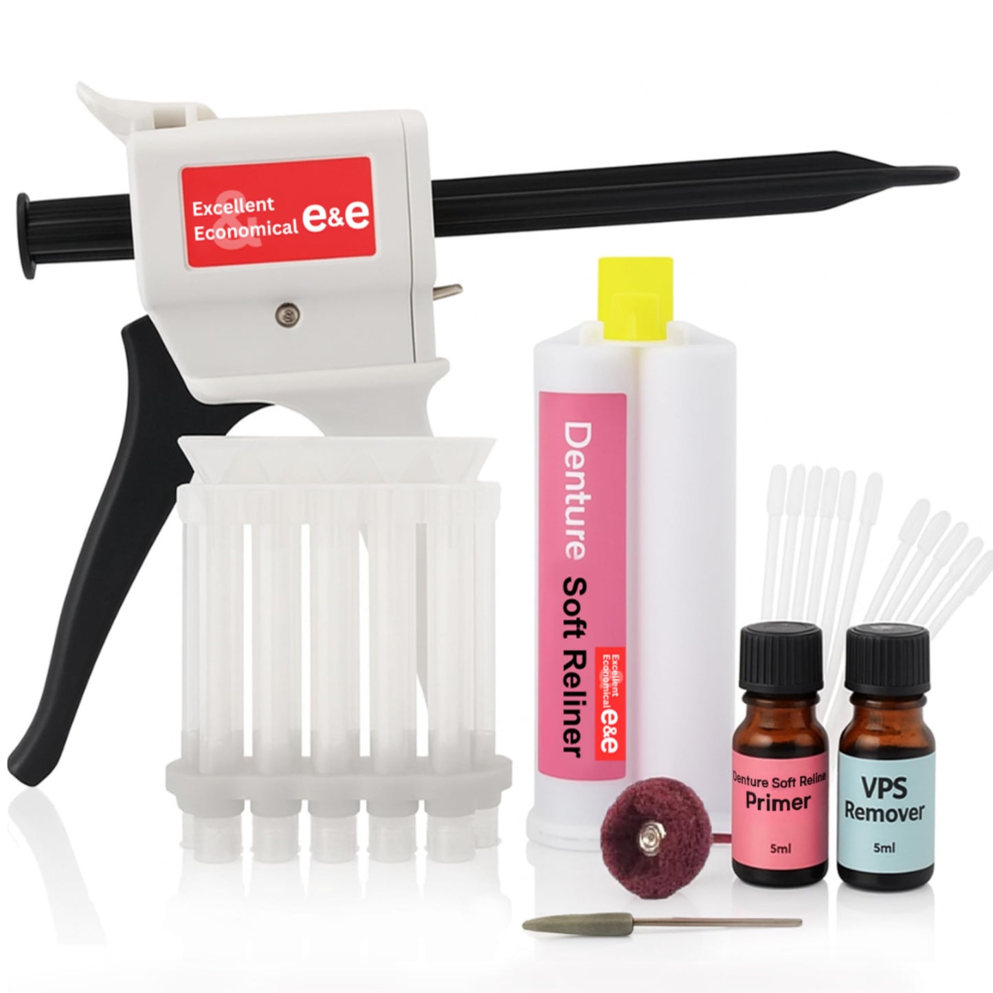 E&E Upper & Lower Denture Soft Reline Kit - At-Home Comfort & Fit