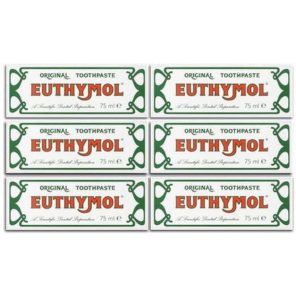 E Uthymol Original Toothpaste 75ml – Pack of 6 | Thymol & Eucalyptus