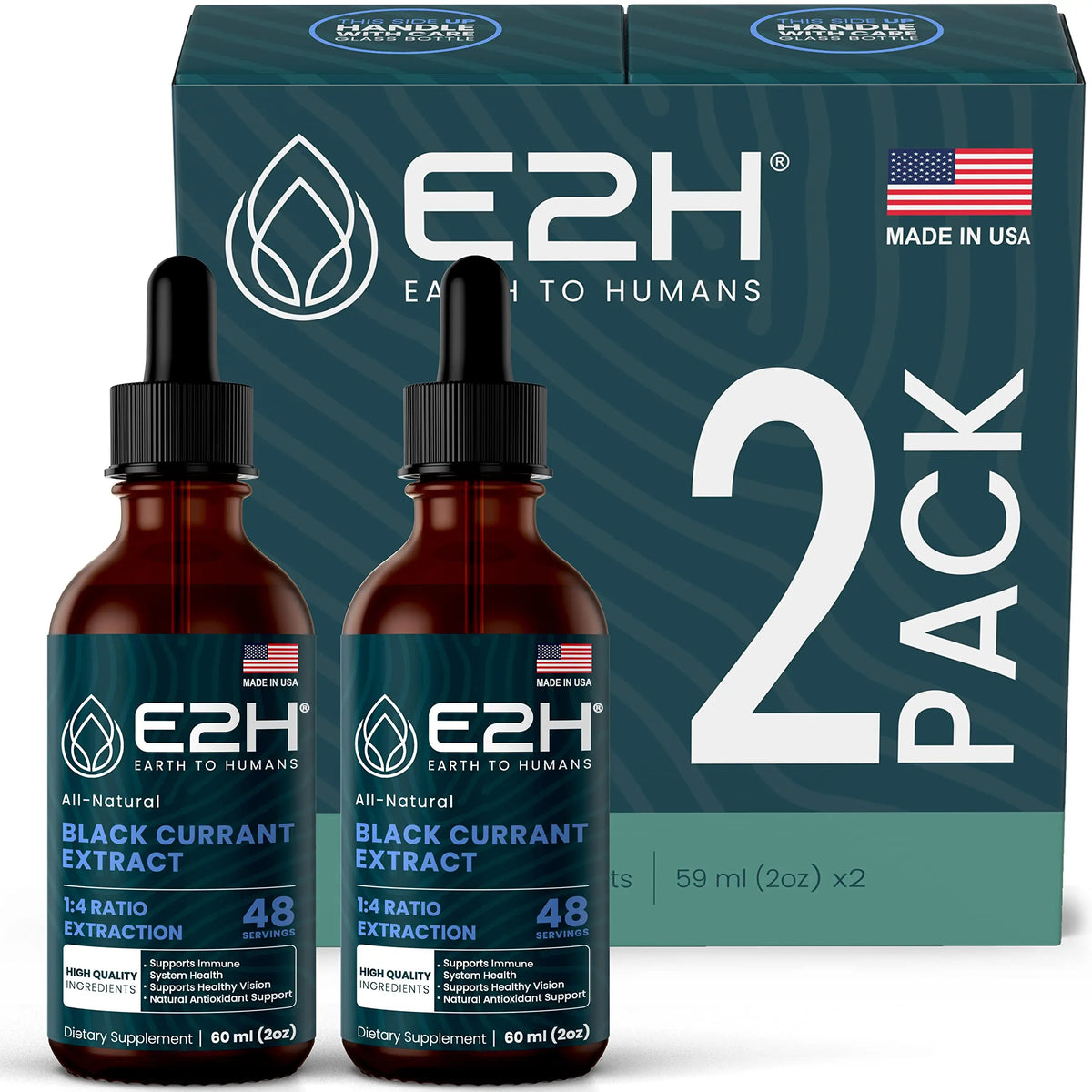 E2H Natural Black Currant Extract – Cold Pressed Seed, Immune Support, Fast-Absorbing Liquid (2 Bottles) BritishVita | Premium UK Vitamins & Wellness Supplements