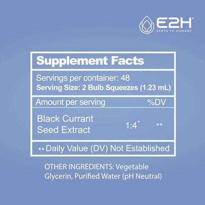 E2H Natural Black Currant Extract – Cold Pressed Seed, Immune Support, Fast-Absorbing Liquid (2 Bottles) BritishVita | Premium UK Vitamins & Wellness Supplements