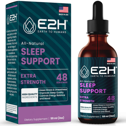 E2H Natural Sleep Support – Liquid Melatonin with Chamomile & L-Theanine (2 oz)