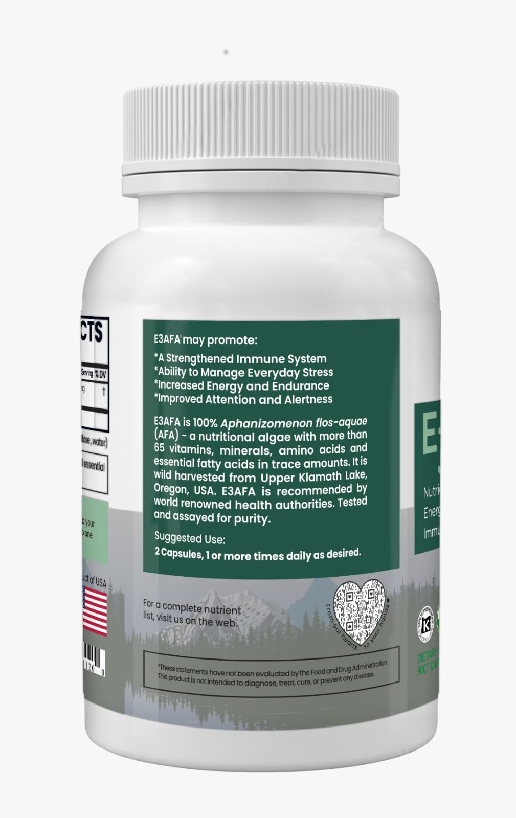 E3LIVE E3AFA 90ct (500mg)… – Organic AFA Blue-Green Algae | Energy, Mood & Immune Support
