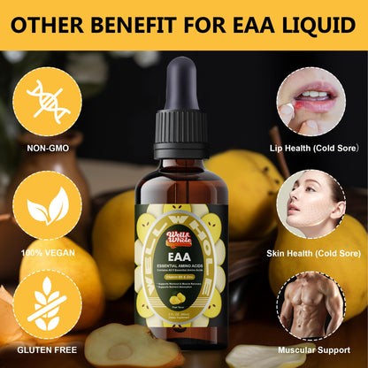 Essential Amino Acid (EAA) Liquid Drops – Liver Support, Vitamin B6 & Zinc, Vegan, 2 oz