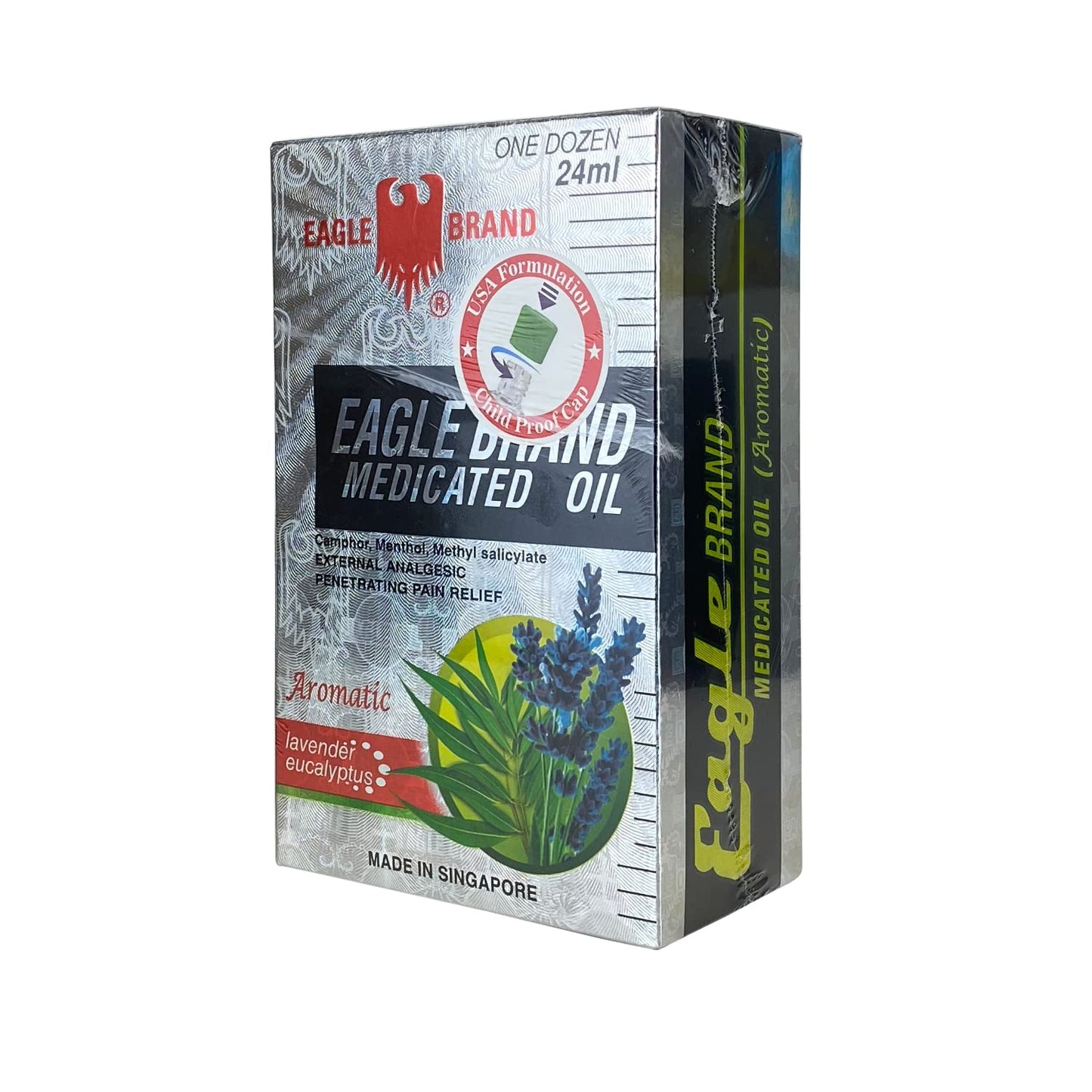 Eagle Brand 12 Packs – 24ml Medicated Oil (Lavender Eucalyptus) | Soothing Pain Relief