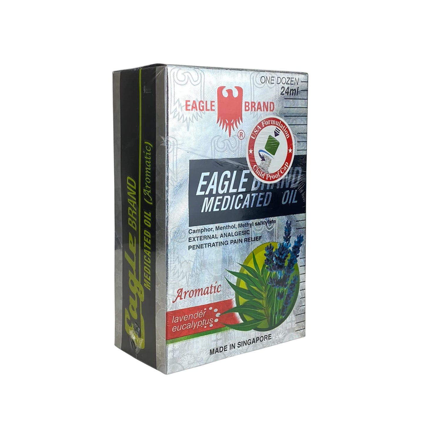 Eagle Brand 12 Packs – 24ml Medicated Oil (Lavender Eucalyptus) | Soothing Pain Relief