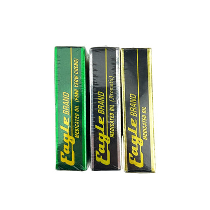 Eagle Brand Medicated Oils Variety Pack – 3 x 0.8 oz (Green, Gold, Clear)