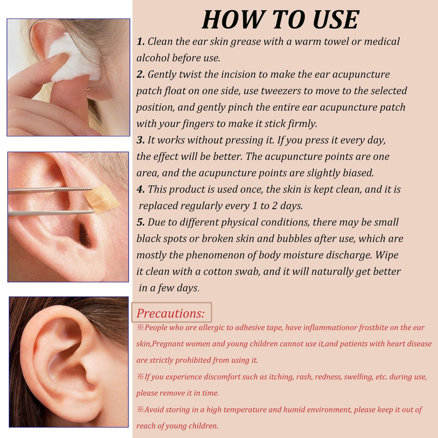 Pearl Ear Seeds Acupuncture Kit - Acupressure with Ear Seeds, Probe, Chinese & English Guidance (4MM)