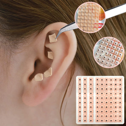 Ear Seeds Acupuncture Kit – 600 Pcs with Ear Points Chart & Tweezers