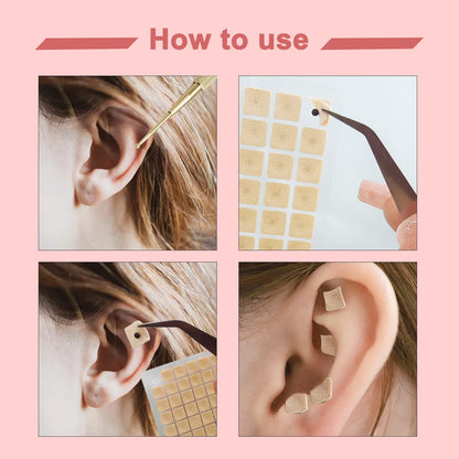 Ear Seeds Acupuncture Kit – 600 Pcs with Ear Points Chart & Tweezers