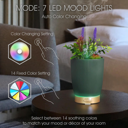 Earnest Living Ceramic Essential Oil Diffuser 100 ml – Aromatherapy Diffuser with Night Light & Auto Shut-Off