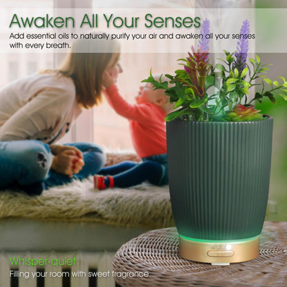 Earnest Living Ceramic Essential Oil Diffuser 100 ml – Aromatherapy Diffuser with Night Light & Auto Shut-Off