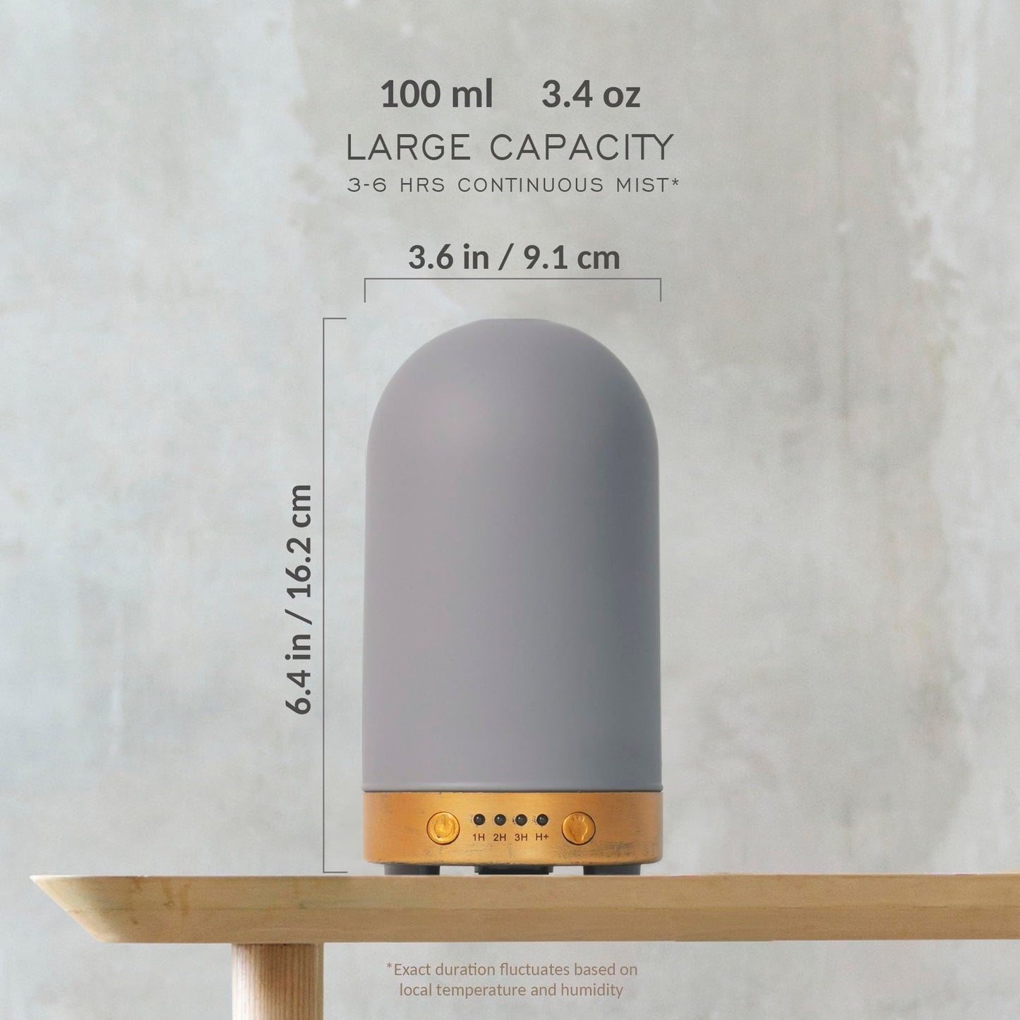 Earnest Living 100 ml Essential Oil Diffuser – Ultrasonic, Auto Off, 4 Timers