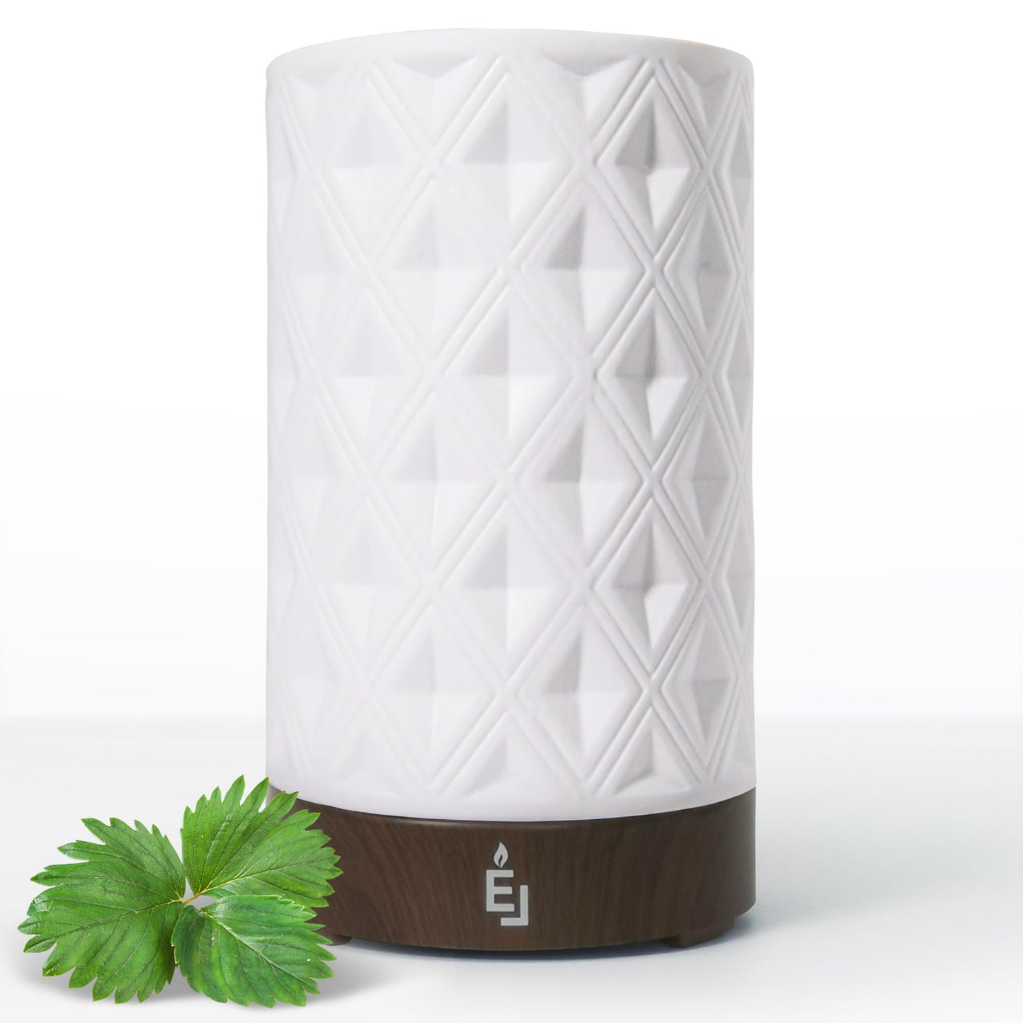 Earnest Living Ceramic Essential Oil Diffuser 100ml – 4 Timers, Auto Off, Night Lights