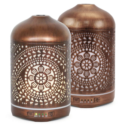 Earnest Living 250 ml Metal Essential Oil Diffuser with Auto-Off and Night Light