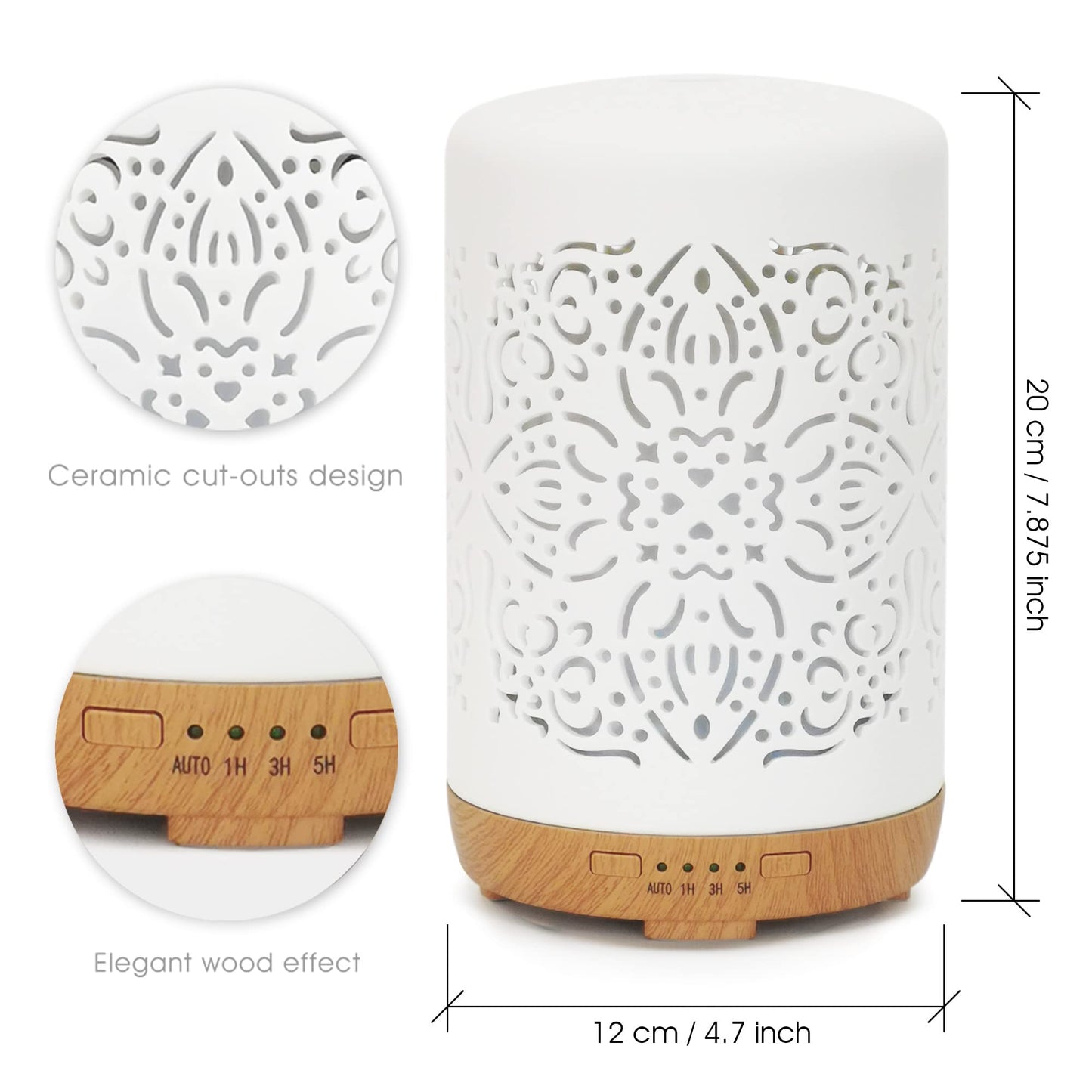 Earnest Living Smart WiFi Essential Oil Diffuser – 250 ml Ceramic Diffuser with Alexa App Control, Auto Off