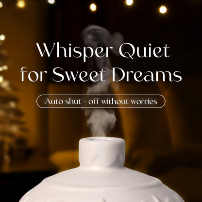 Earnest Living Christmas Ball Diffuser 100 ml | White Ceramic Aromatherapy with 7 Color Lights & Auto Off
