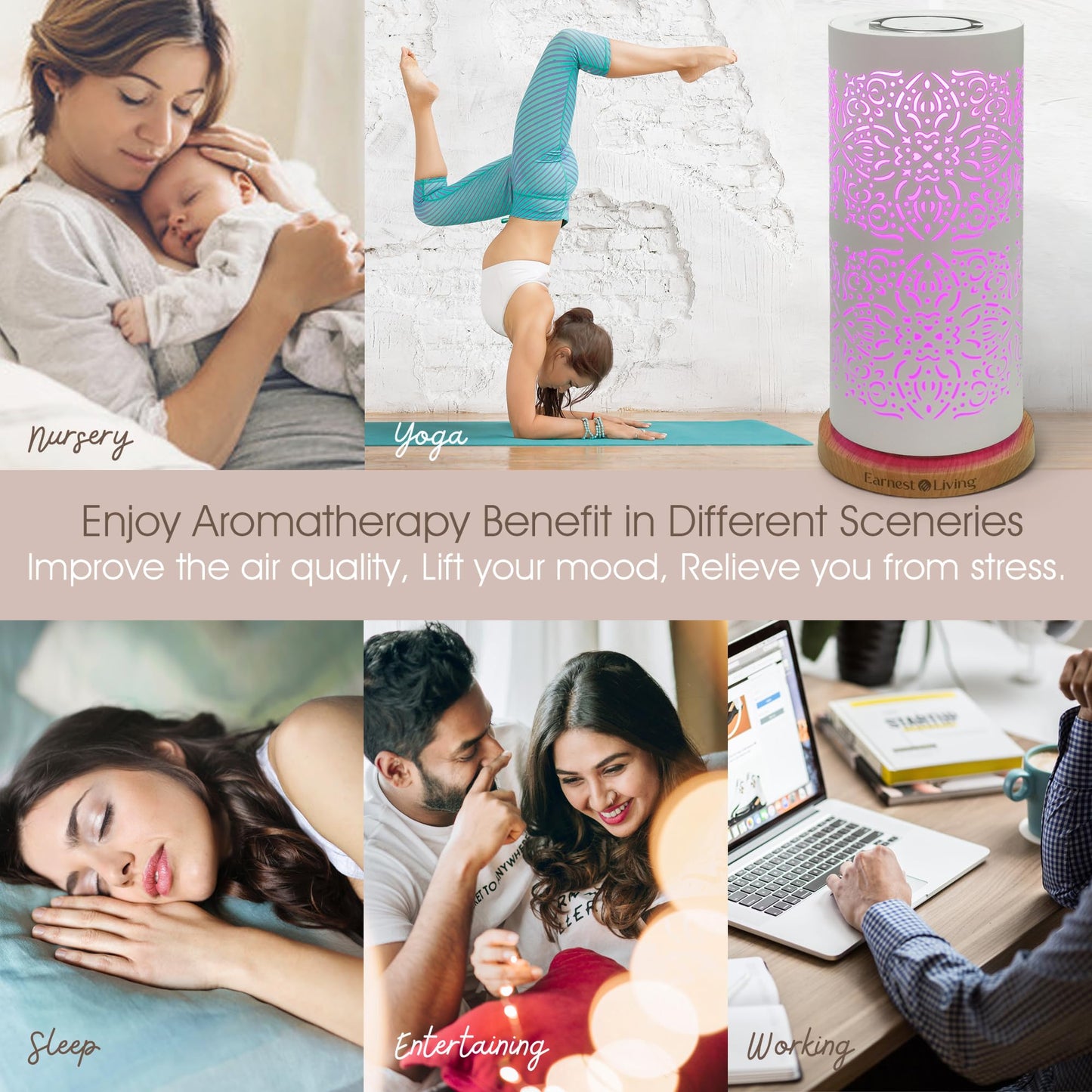 Earnest Living Waterless Diffuser 100ml – Nebulizing Diffusion for Studio, Home, Office